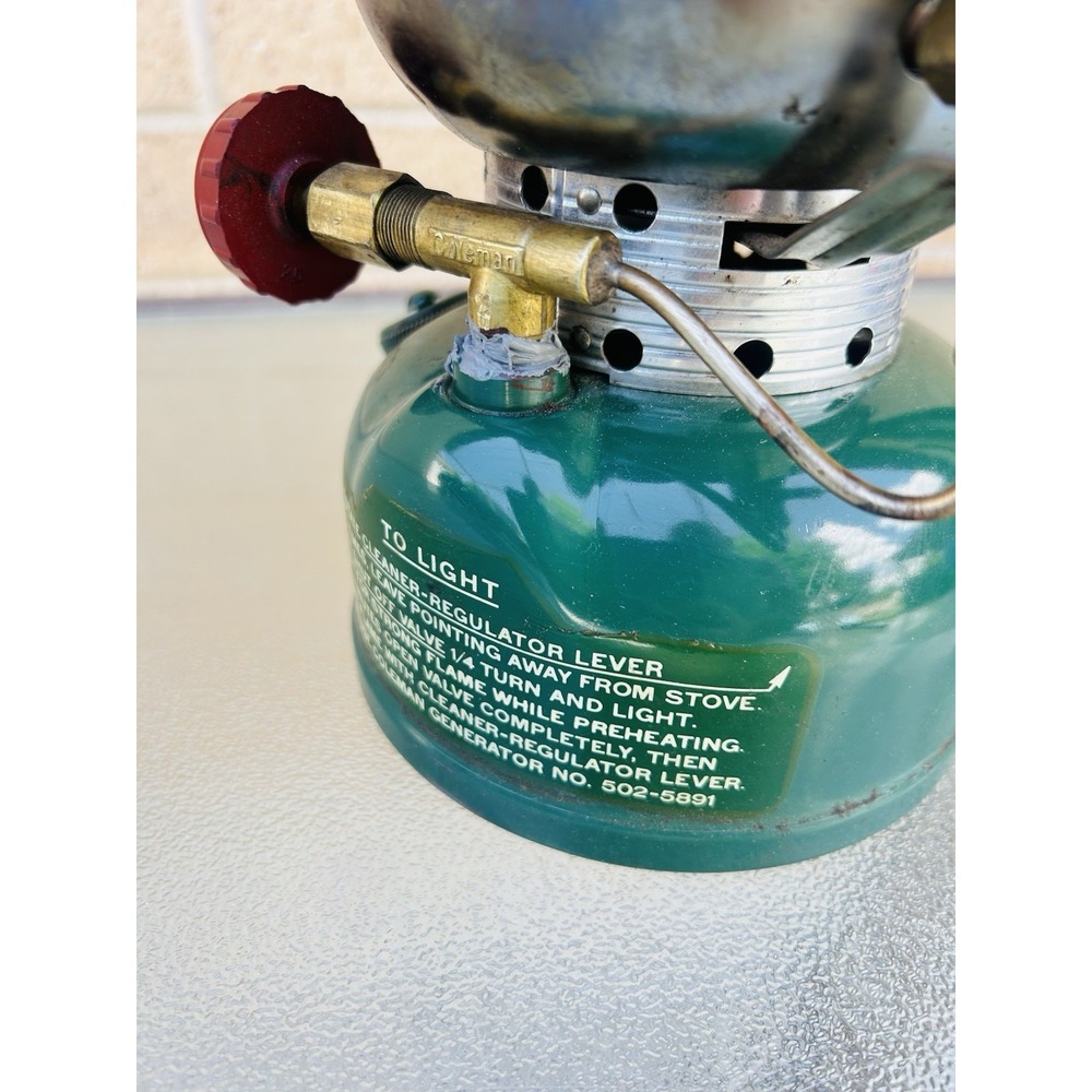Coleman 502 Sportster 1-66 Stove Sunshine of the Night Green Gas Camping Stove - Picture 7 of 14